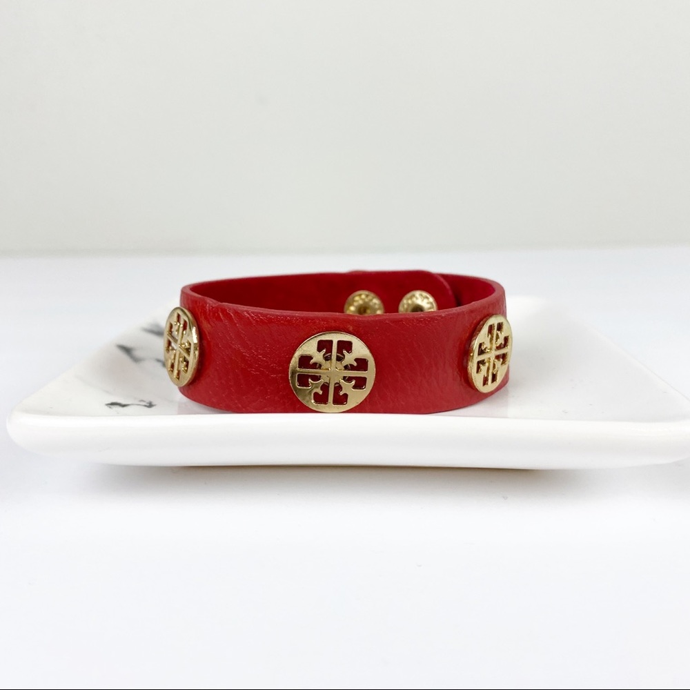 Red and Gold tone strap Bracelet